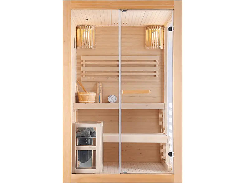 Sanotechnik J60130 PANORAMA Sauna 2 Personen 130x120x200 cm (3,5 kW)