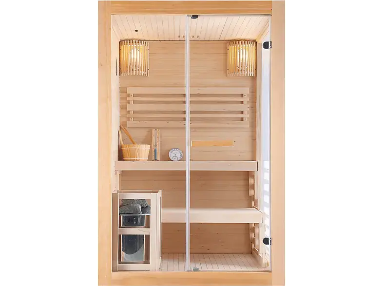 Sanotechnik J60130 PANORAMA Sauna 2 Personen 130x120x200 cm (3,5 kW)