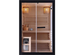 Sanotechnik J61130 PANORAMA black Sauna 2 Personen 130x120x200 cm (3,5 kW)