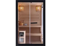 Sanotechnik J61130 PANORAMA black Sauna 2 Personen 130x120x200 cm (3,5 kW)