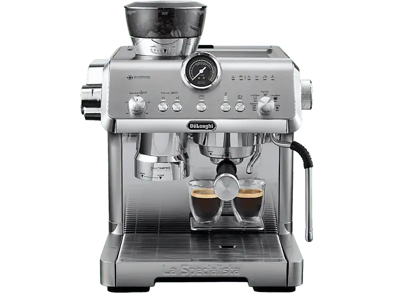De'Longhi EC9555.M La Specialista Opera Siebträgermaschine (Silber, Mahlwerk mit 15 Mahlstufen, 1550 Watt, 19 bar)