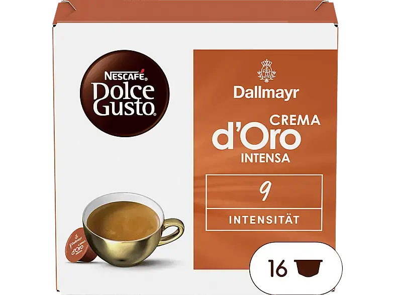 Dolce Gusto Crema D'oro Intensa Kaffeekapseln, 16 Stück, Kompatibles System: Nescafé Dolce Gusto