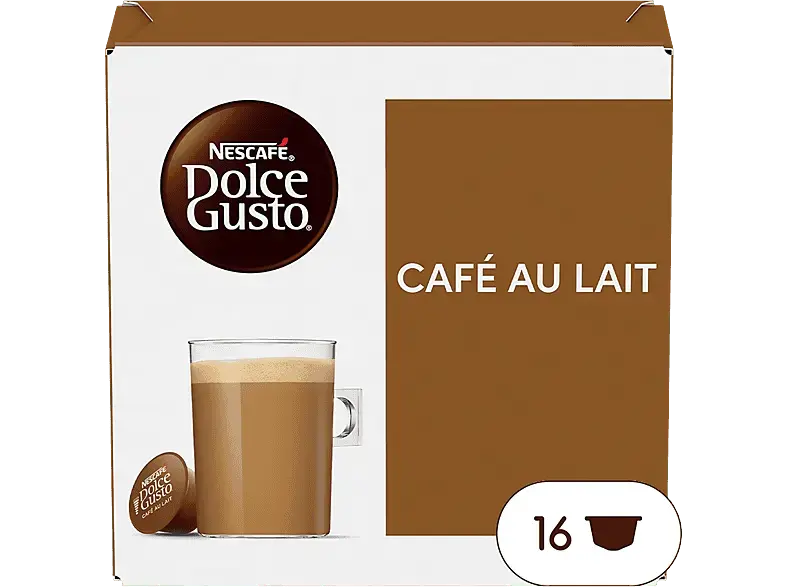 Dolce Gusto Cafe Au Lait Kaffeekapseln, 16 Stück, Kompatibles System: Nescafé Dolce Gusto