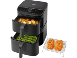 Cosori CAF-DC121-DEUR Turbo Tower Doppel Heißluftfritteuse (10,8 l, 2630 Watt, Schwarz)