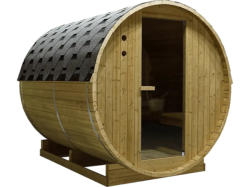 Sanotechnik TROMSÖ XL Fasssauna für 6 Personen (8 kW)