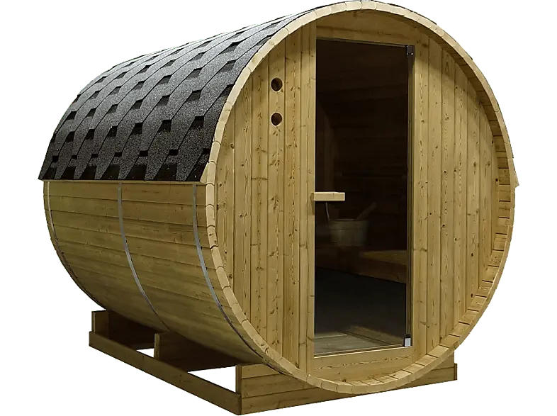 Sanotechnik TROMSÖ XL Fasssauna für 6 Personen (8 kW)