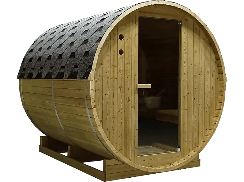 Sanotechnik TROMSÖ XL Fasssauna für 6 Personen (8 kW)