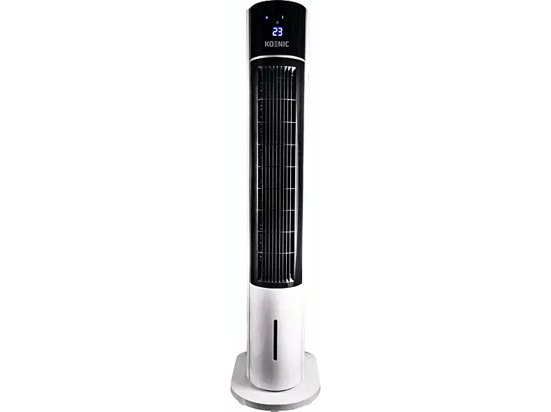 Koenic KTFC 603022 Turmventilator und Luftkühler Weiß (60 Watt, mit Fernbedienung, 3 + Windmodi, Timerfunktion 12 Stunden)