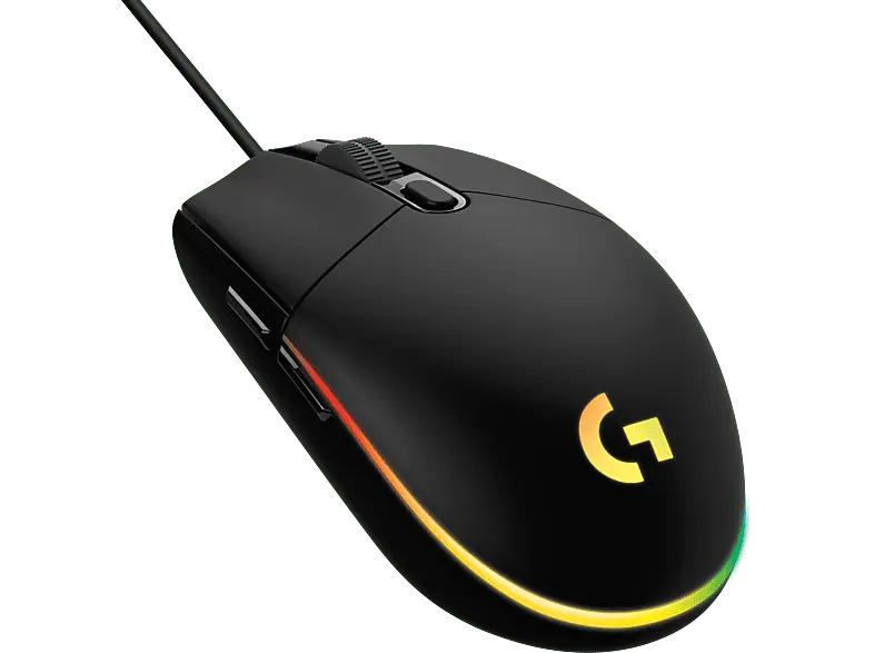 LOGITECH G G203 Lightsync Kabelgebundene Gaming Maus, RGB, 6 Tasten, Schwarz