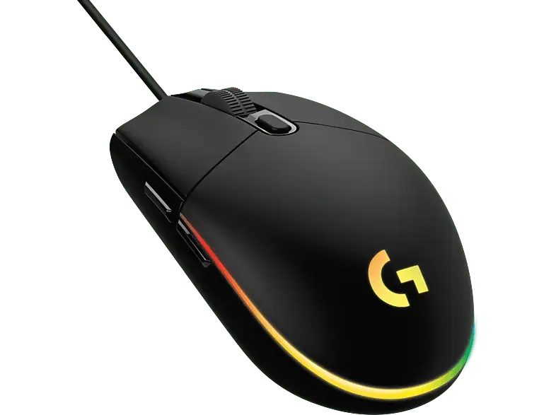 LOGITECH G G203 Lightsync Kabelgebundene Gaming Maus, RGB, 6 Tasten, Schwarz