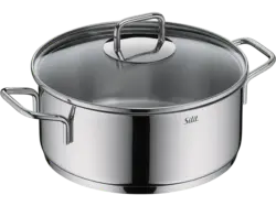 Silit Extra Cook Bratentopf mit Deckel 24 cm (alle Herdarten, Silber, 18/10 Crominox Edelstahl)