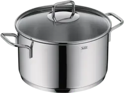 Silit Extra Cook Fleischtopf mit Deckel 24 cm (alle Herdarten, Silber, 18/10 Crominox Edelstahl)