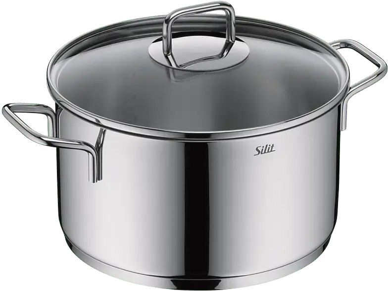 Silit Extra Cook Fleischtopf mit Deckel 24 cm (alle Herdarten, Silber, 18/10 Crominox Edelstahl)