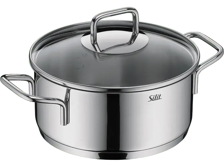 Silit Extra Cook Bratentopf mit Deckel 20 cm (alle Herdarten, Silber, 18/10 Crominox Edelstahl)