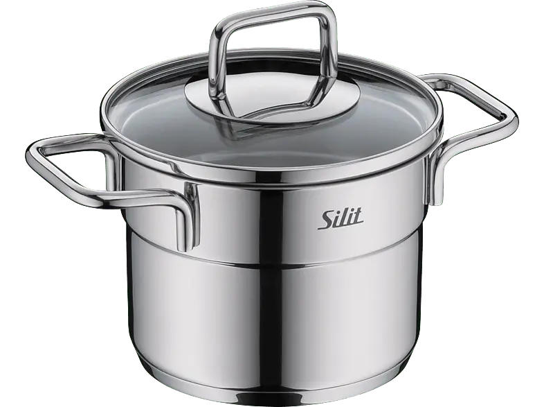 Silit Extra Cook Mini Fleischtopf mit Deckel 14cm (alle Herdarten, Silber, 18/10 Crominox Edelstahl)