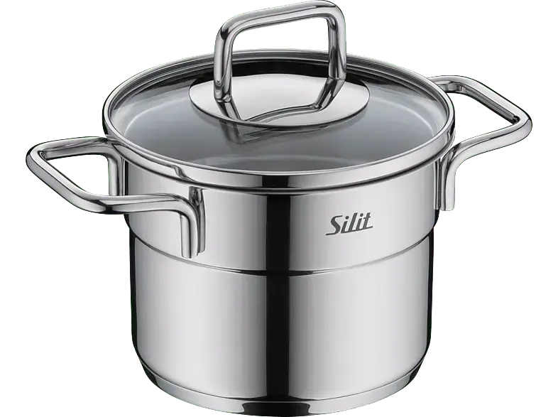 Silit Extra Cook Mini Fleischtopf mit Deckel 14cm (alle Herdarten, Silber, 18/10 Crominox Edelstahl)