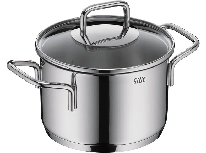Silit Extra Cook Fleischtopf mit Deckel 16 cm (alle Herdarten, Silber, 18/10 Crominox Edelstahl)