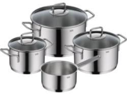 Silit Extra Cook Topfset 4tlg. (Backofengeeignet Ja, Gehäuse bis zu 250 °C, Deckel 180 alle Herdarten, Silber, 18/10 Crominox Edelstahl)