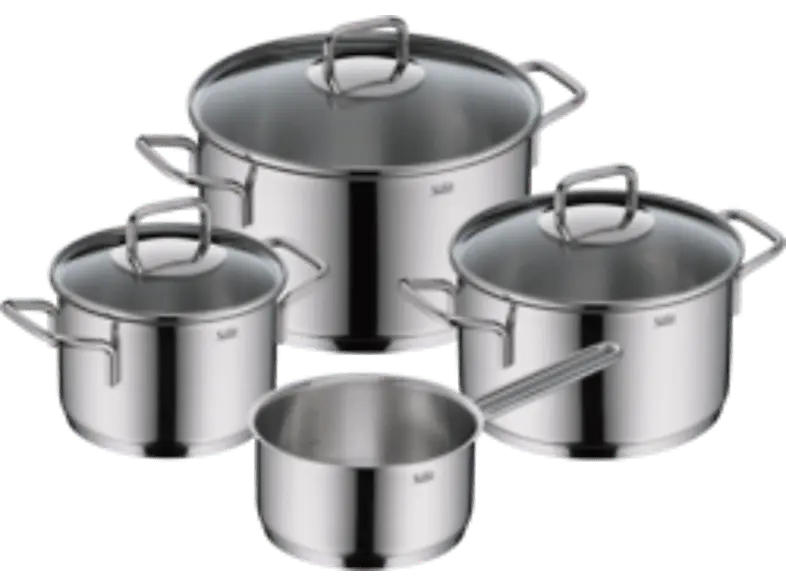 Silit Extra Cook Topfset 4tlg. (Backofengeeignet Ja, Gehäuse bis zu 250 °C, Deckel 180 alle Herdarten, Silber, 18/10 Crominox Edelstahl)