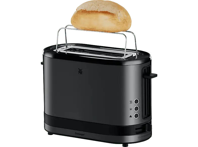 WMF KÜCHENminis Toaster mit Brötchenaufsatz (Deep Black, 600 Watt, Schlitze: 1)