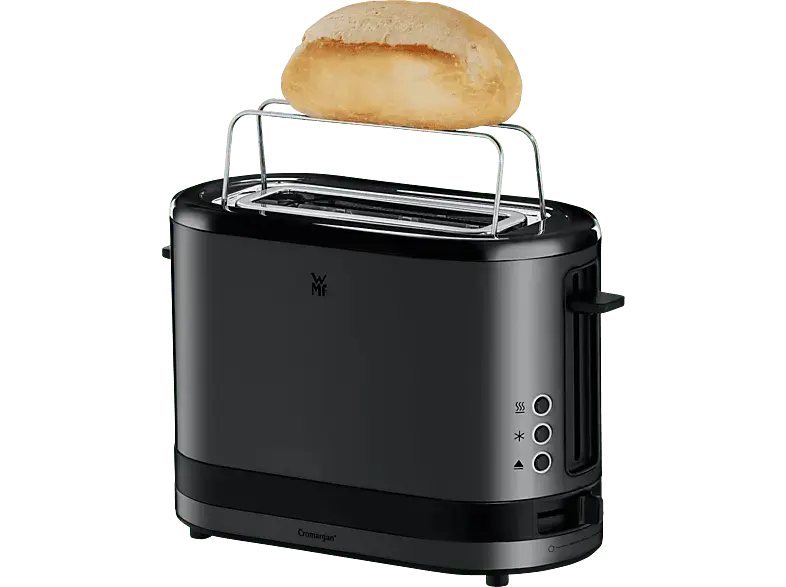 WMF KÜCHENminis Toaster mit Brötchenaufsatz (Deep Black, 600 Watt, Schlitze: 1)