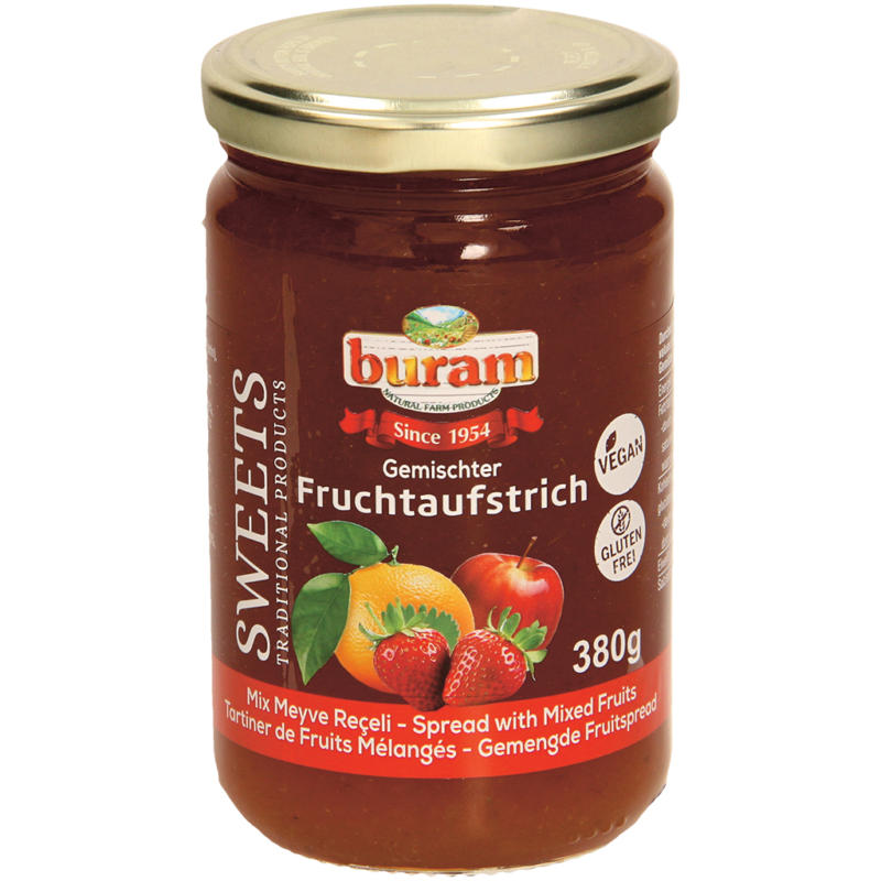 Gemischter Fruchtaufstrich (mit Erdbeeren, Apfel & Orange)