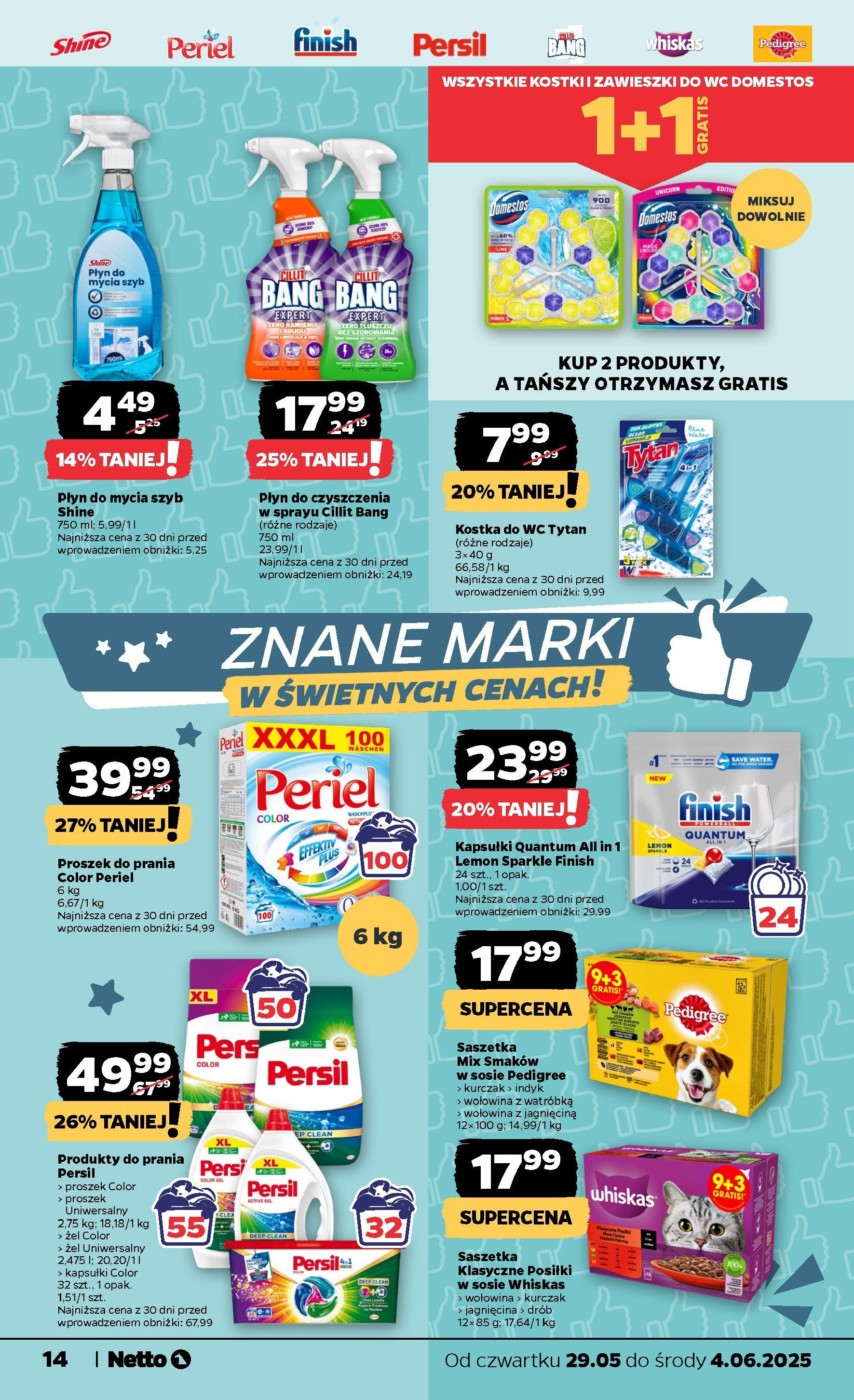 Netto gazetka - Spożywcza od 29.05.2025 - Aktualne promocje | Strona: 14 | Produkty: Wątróbka, Pedigree, Proszek do prania, Detergent