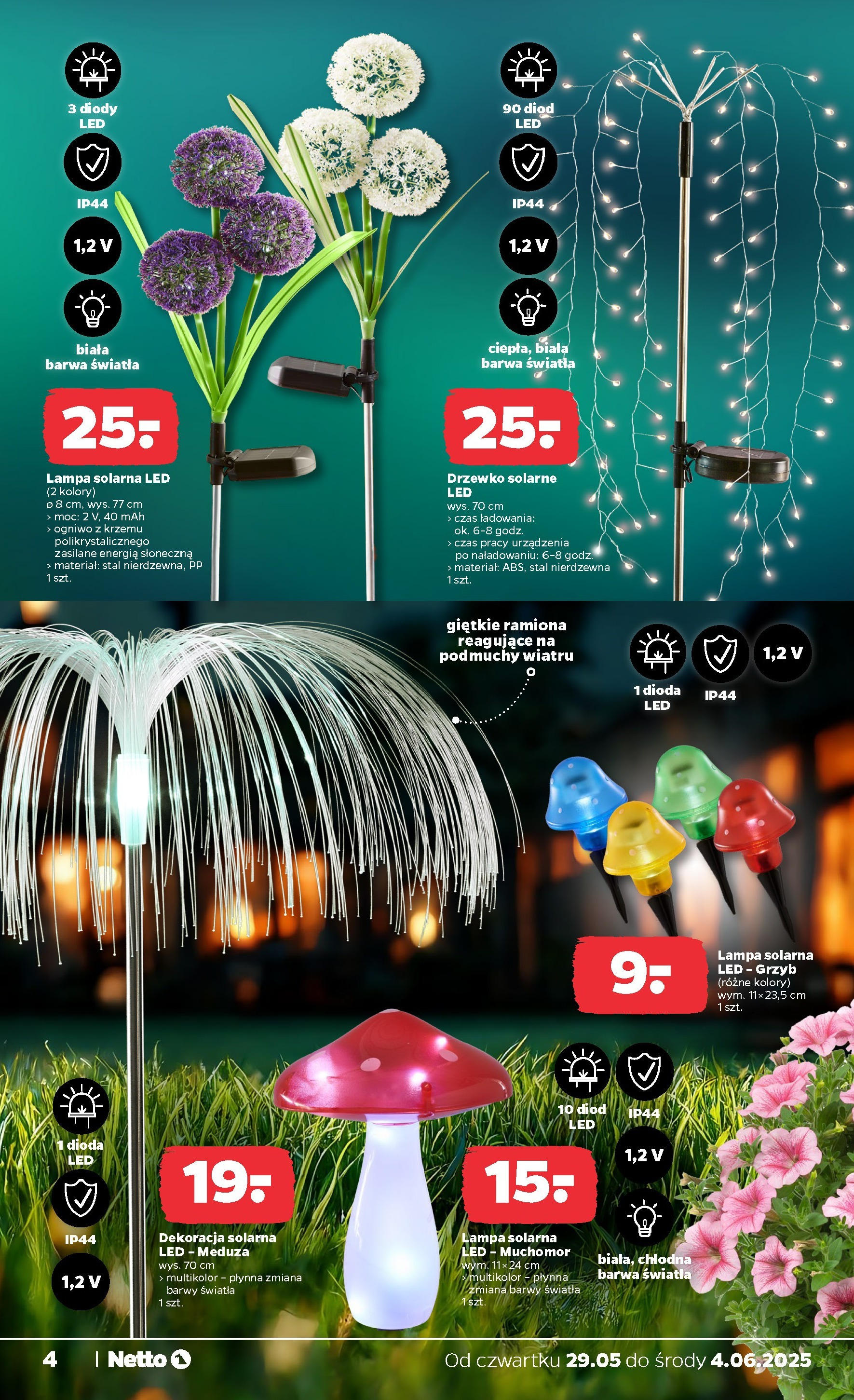 Netto gazetka - Spożywcza od 29.05.2025 - Aktualne promocje | Strona: 24 | Produkty: Lampa solarna, Lampa