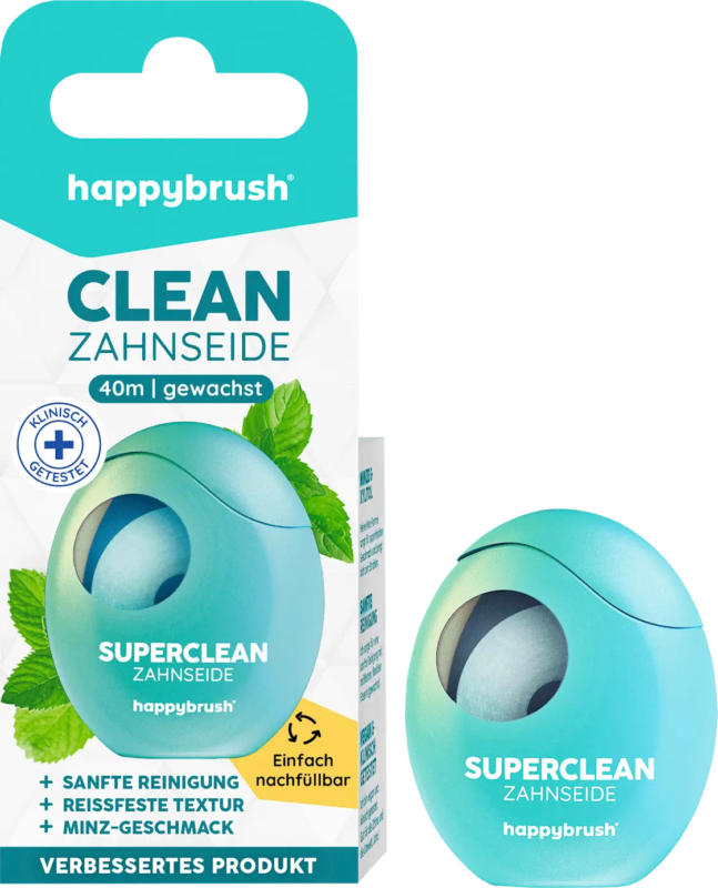 happybrush Zahnseide Clean gewachst