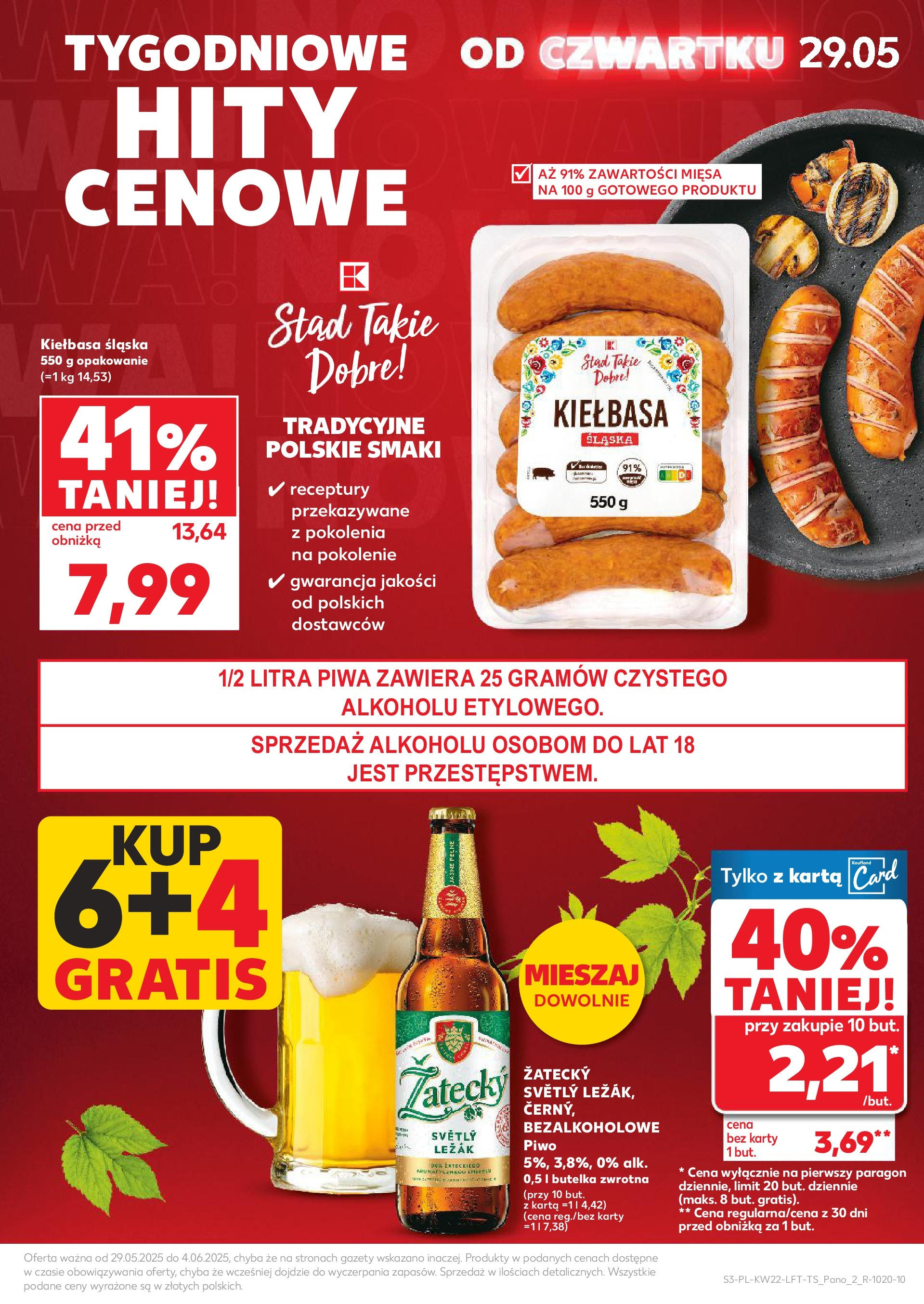 Kaufland gazetka od 29.05.2025 - od jutra PDF | Strona: 3 | Produkty: Kiełbasa, Karta, Leżak, Piwo
