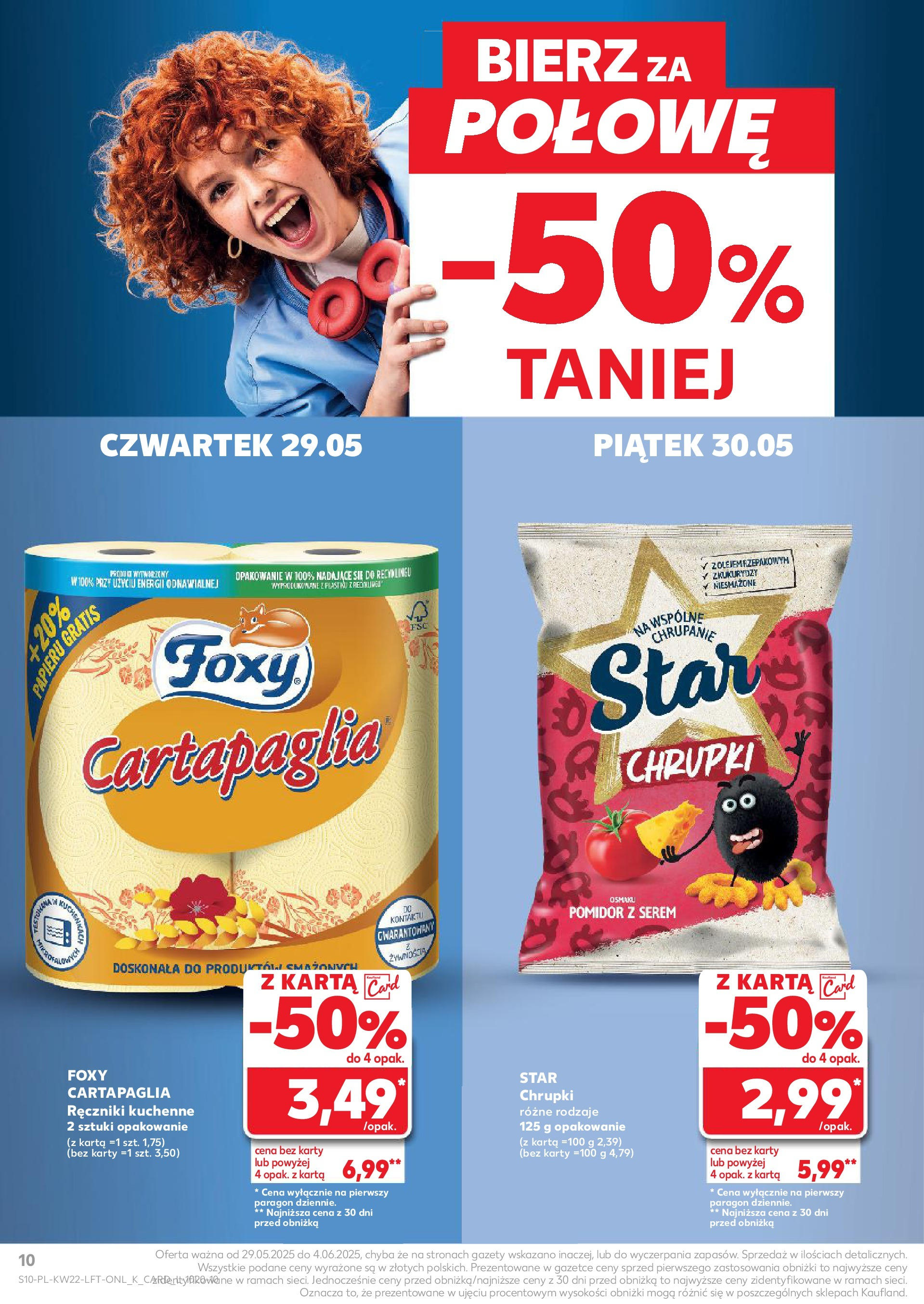 Kaufland gazetka od 29.05.2025 - od jutra PDF | Strona: 10 | Produkty: Ręczniki kuchenne, Karta, Chrupki