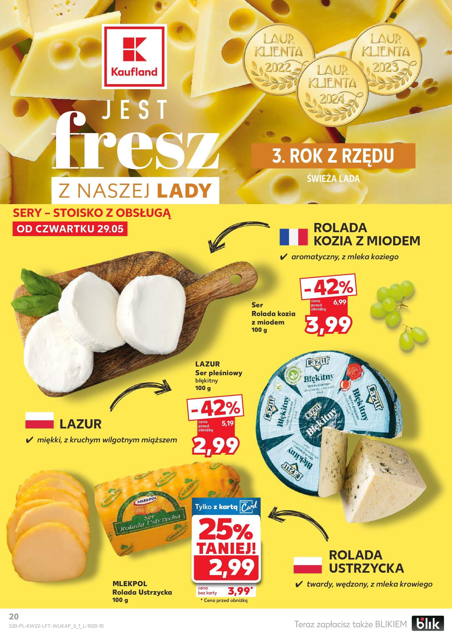 Kaufland gazetka od 29.05.2025 - od jutra PDF | Strona: 20 | Produkty: Karta, Mleka, Sery, Ser