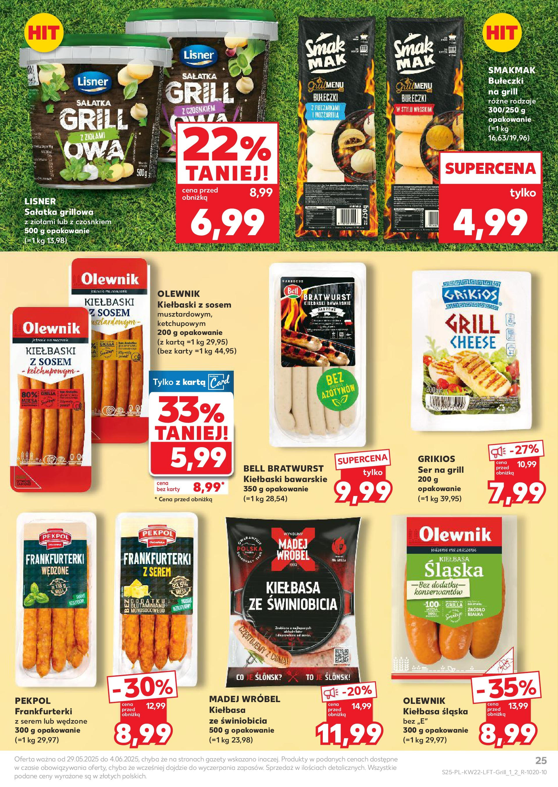 Kaufland gazetka od 29.05.2025 - od jutra PDF | Strona: 25 | Produkty: Grill, Bell, Kiełbasa śląska, Sałatka