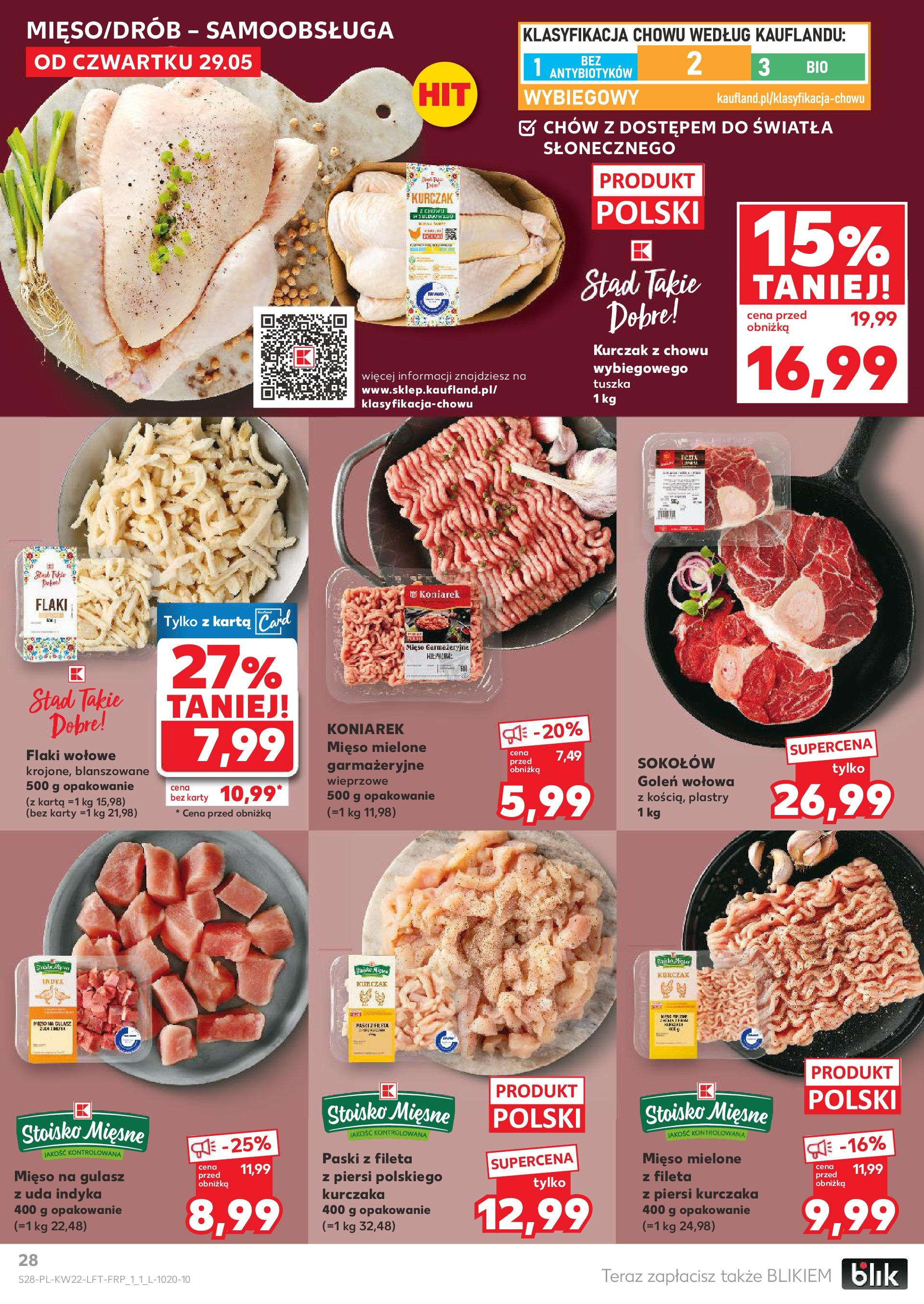 Kaufland gazetka od 29.05.2025 - od jutra PDF | Strona: 28 | Produkty: Kurczak, Piersi, Mięso, Flaki