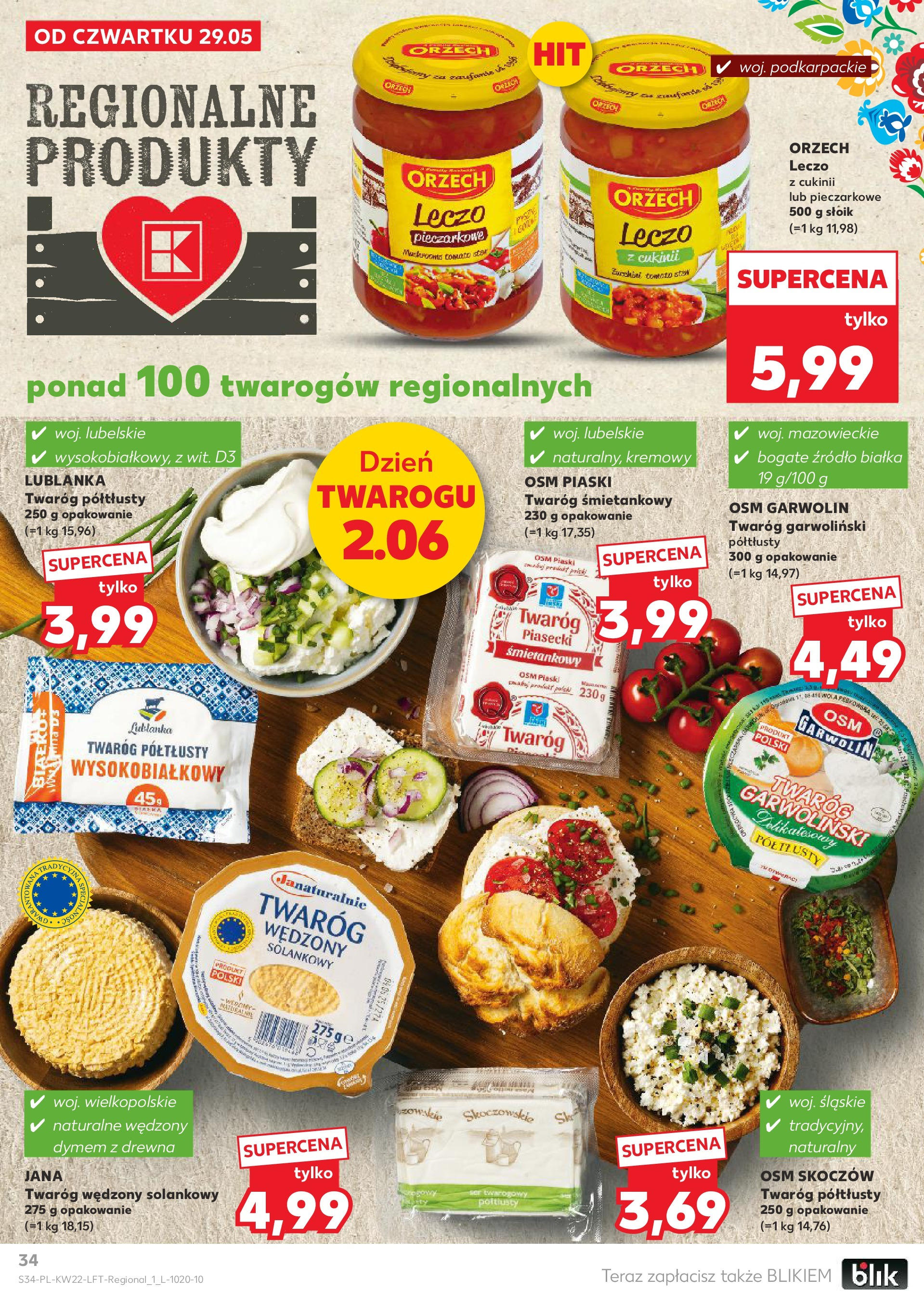 Kaufland gazetka od 29.05.2025 - od jutra PDF | Strona: 34 | Produkty: Twaróg półtłusty, Twaróg, Twaróg wędzony, Twaróg śmietankowy