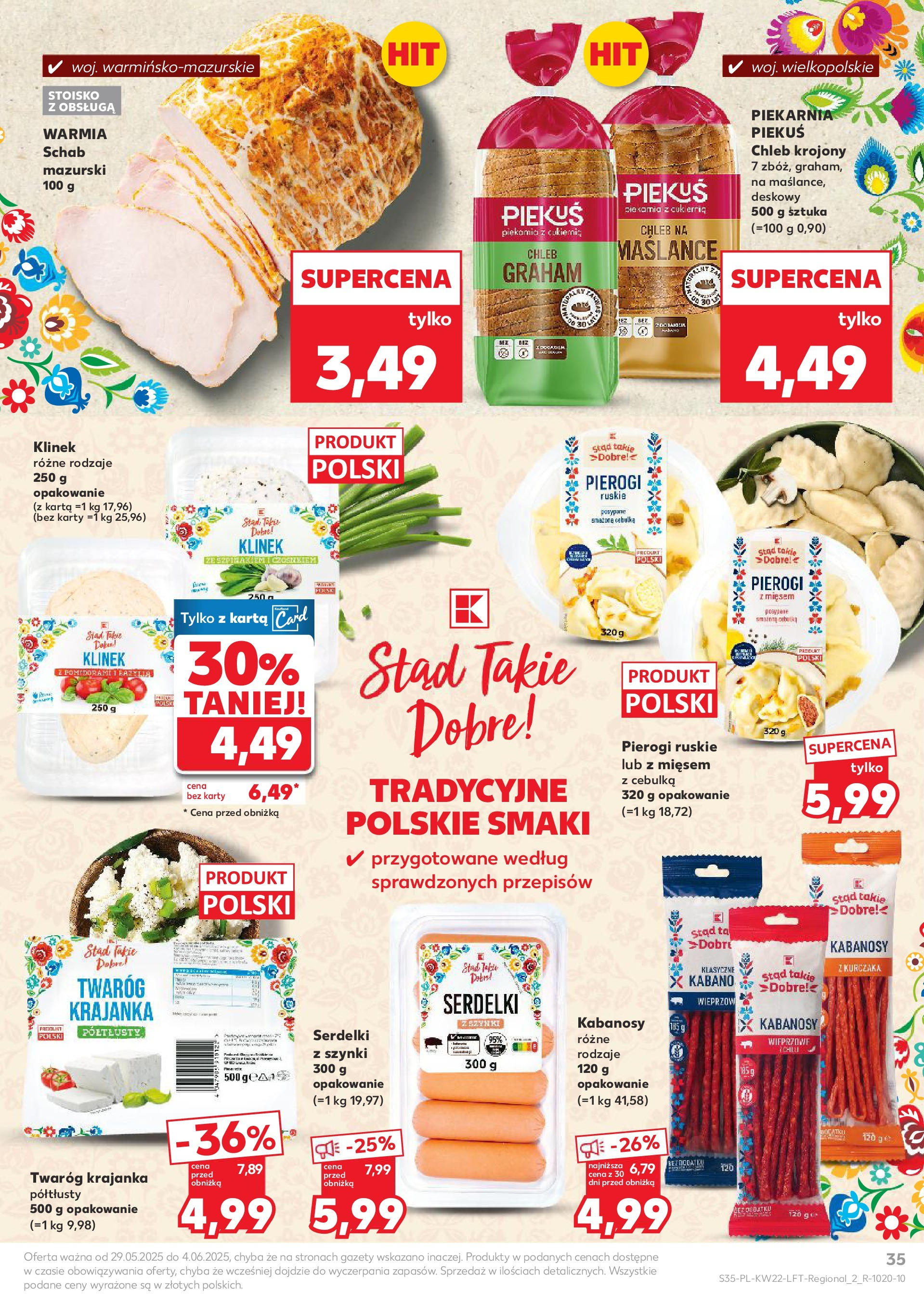 Kaufland gazetka od 29.05.2025 - od jutra PDF | Strona: 35 | Produkty: Karta, Pierogi, Pierogi z mięsem, Twaróg