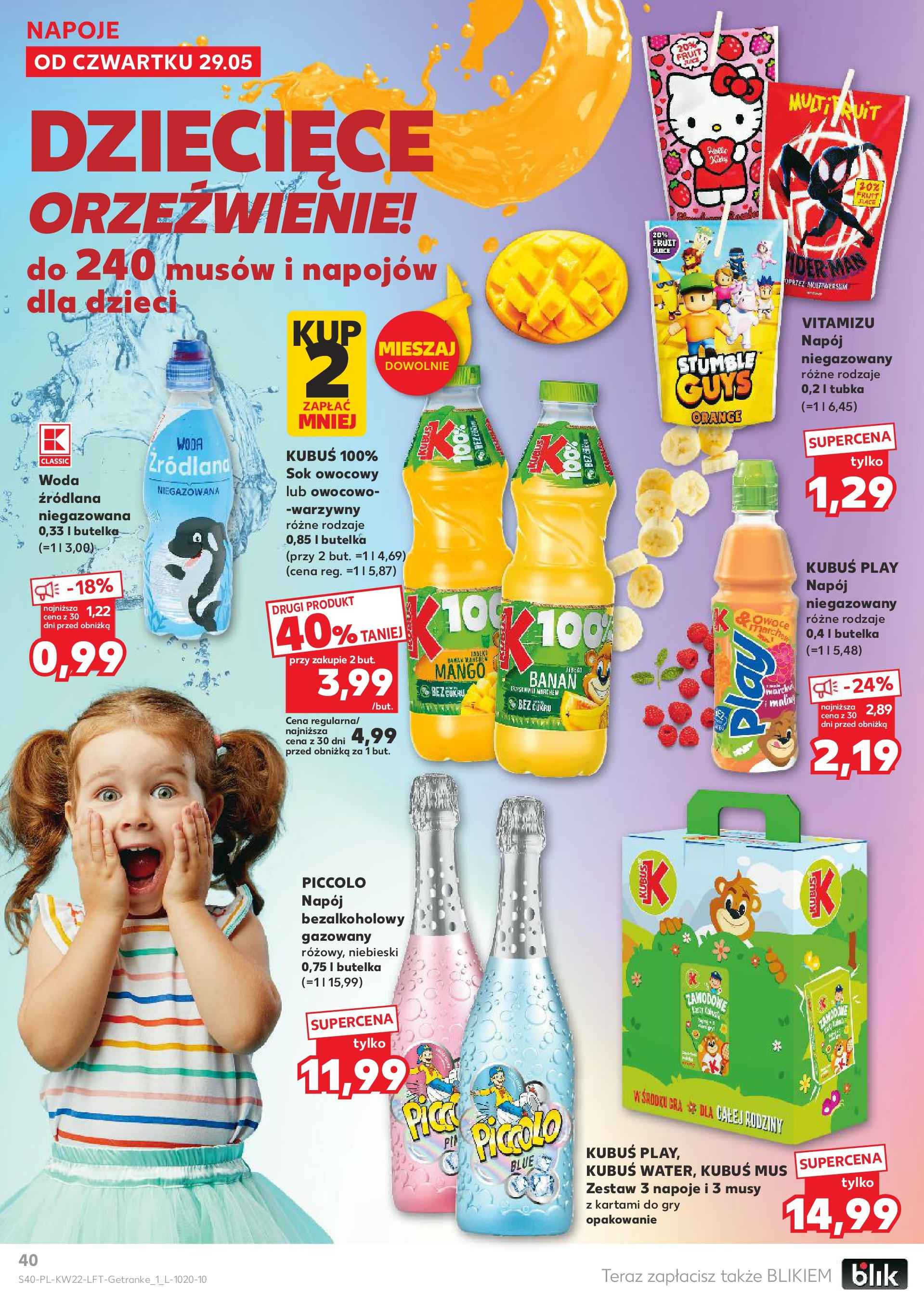 Kaufland gazetka od 29.05.2025 - od jutra PDF | Strona: 40 | Produkty: Mango, Maliny, Sok, Woda