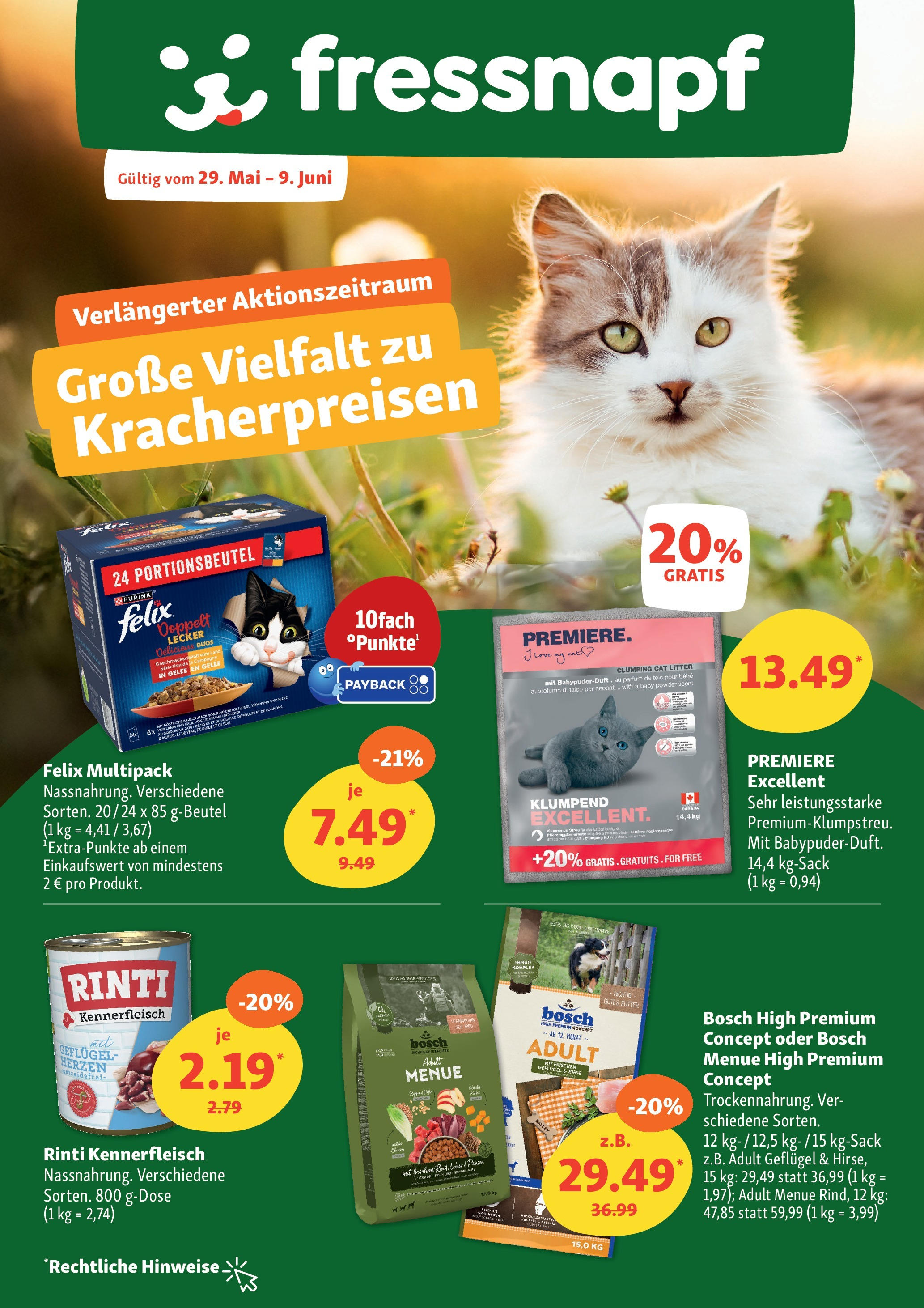 Fressnapf Prospekt (vom 29.05.2025 - 09.06.2025) Vorschau von dem Prospekt des Geschäftes Fressnapf, gültig ab dem 29.05.2025