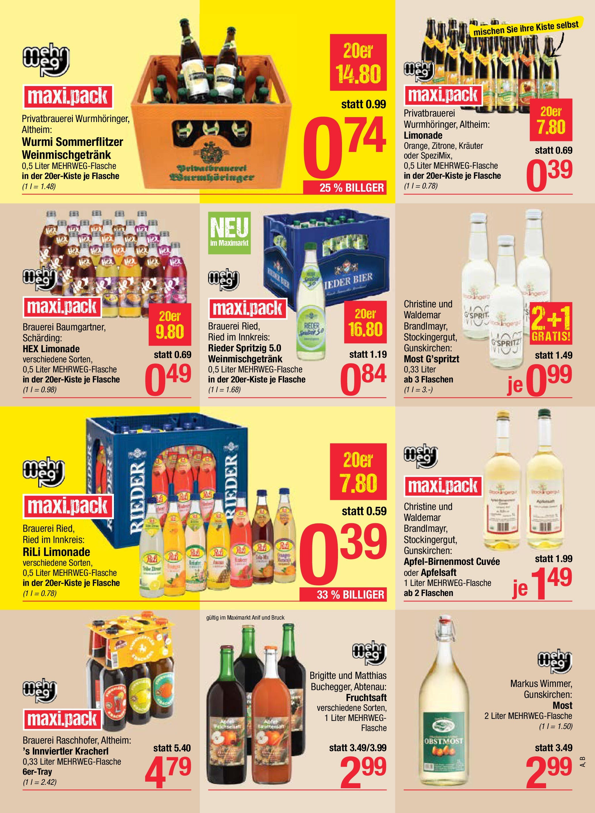 Maximarkt Das Beste aus Österreich - Bruck An Der Glocknerstraße von 28.05.2025 - Aktuelle Angebote | Seite: 7 | Produkte: Planche de surf, Bier, Äpfel