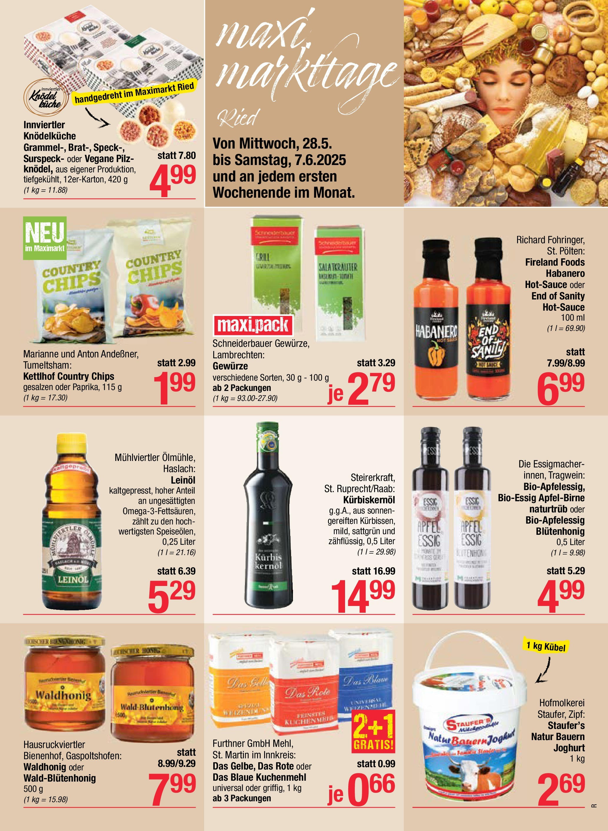 Maximarkt Das Beste aus Österreich - Ried von 28.05.2025 - Aktuelle Angebote | Seite: 5 | Produkte: Chips, Gewürze, Kürbis, Joghurt