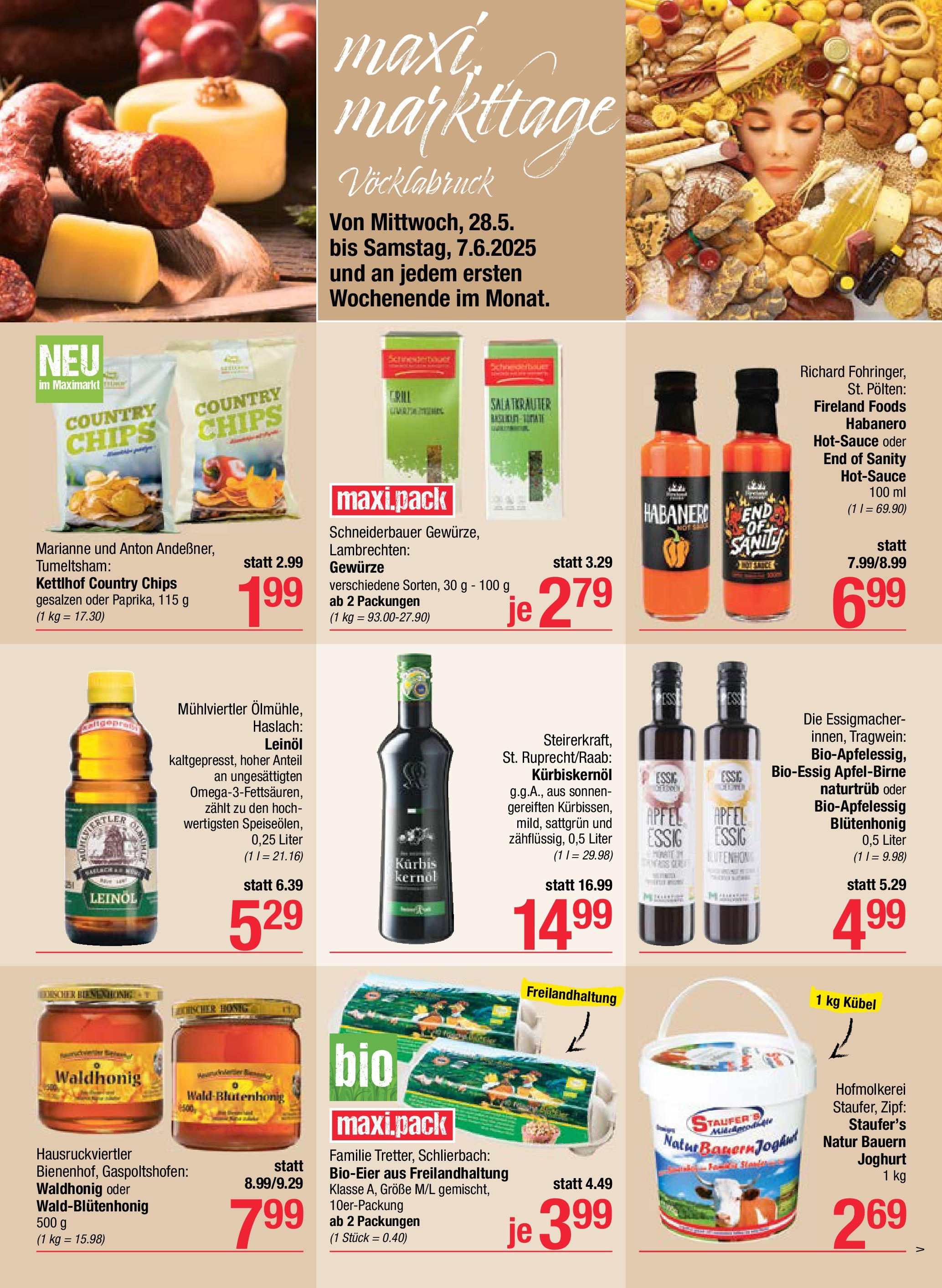 Maximarkt Das Beste aus Österreich - Vöcklabruck von 28.05.2025 - Aktuelle Angebote | Seite: 5 | Produkte: Chips, Gewürze, Kürbis, Joghurt