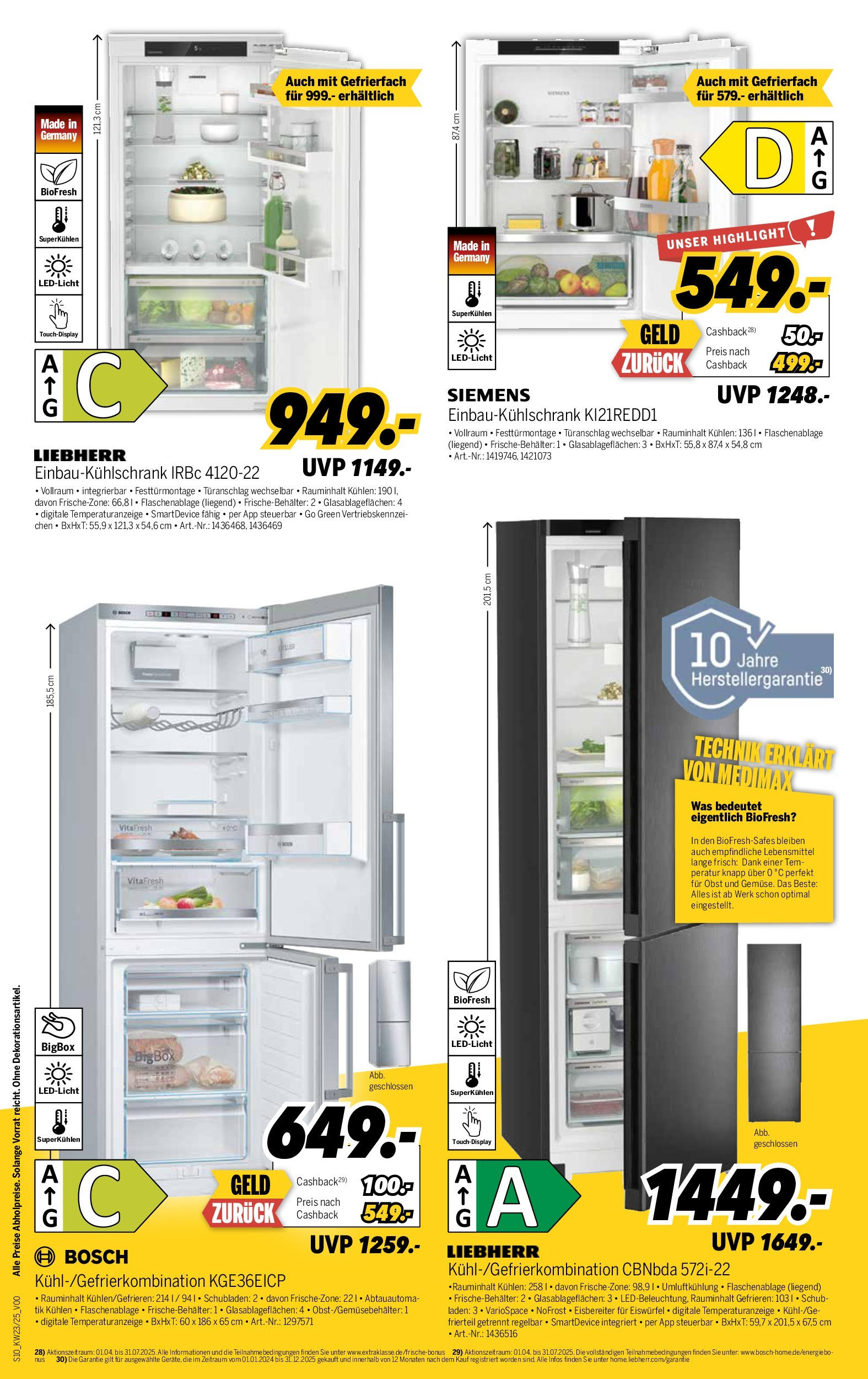 Medimax - MEDIMAX: Aktuelle Angebote (ab 29.05.2025) zum Blättern | Seite: 10 | Produkte: Bosch, Liebherr, Siemens, Obst