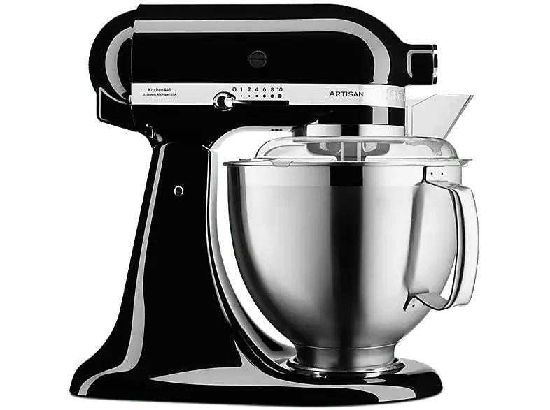 Kitchen Aid 5 KSM 185 PSEOB Artisan Küchenmaschine Onyx Schwarz (Rührschüsselkapazität: 4,8 l, 300 Watt)