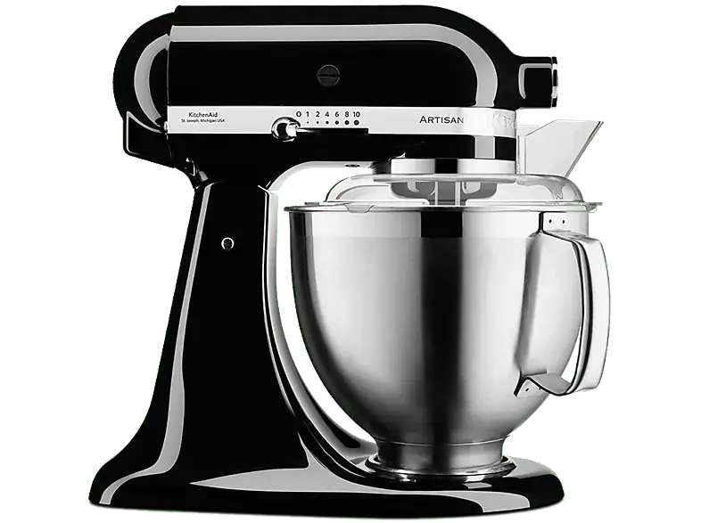 Kitchen Aid 5 KSM 185 PSEOB Artisan Küchenmaschine Onyx Schwarz (Rührschüsselkapazität: 4,8 l, 300 Watt)