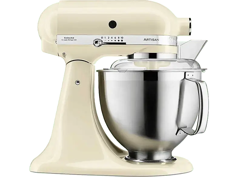 Kitchen Aid 5 KSM 185 PSEAC Artisan Küchenmaschine Creme (Rührschüsselkapazität: 4,8 l, 300 Watt)
