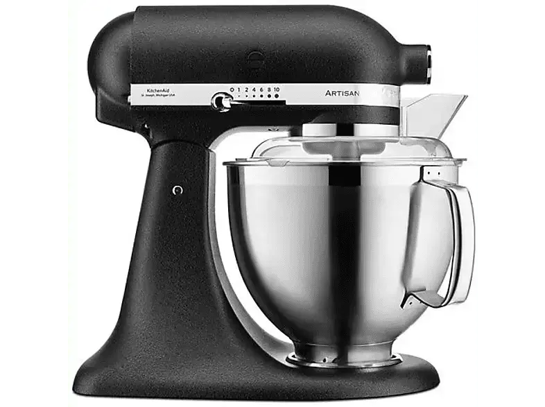 Kitchen Aid 5 KSM 185 PSEBK Artisan Küchenmaschine Gusseisen Schwarz (Rührschüsselkapazität: 4,8 l, 300 Watt)