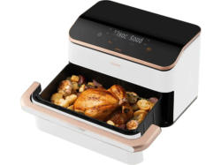 Cosori CAF-TF101S Dual Blaze TwinFryTM Heißluftfritteuse mit Trenneinsatz (10l, 2800W, Weiß)