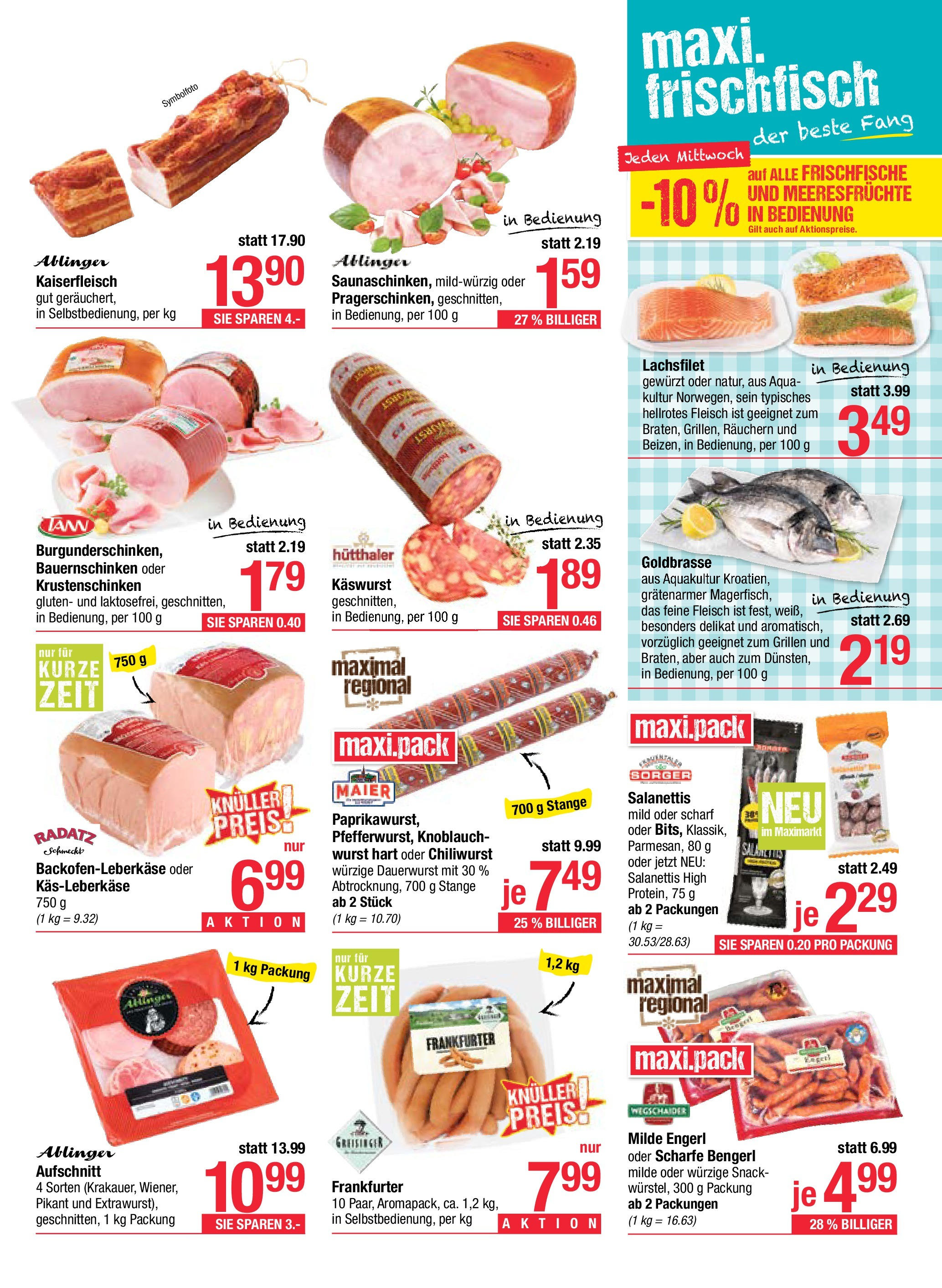 Maximarkt Haid, Linz von 02.06.2025 - Aktuelle Angebote | Seite: 7 | Produkte: Meeresfrüchte, Wurst, Knoblauch