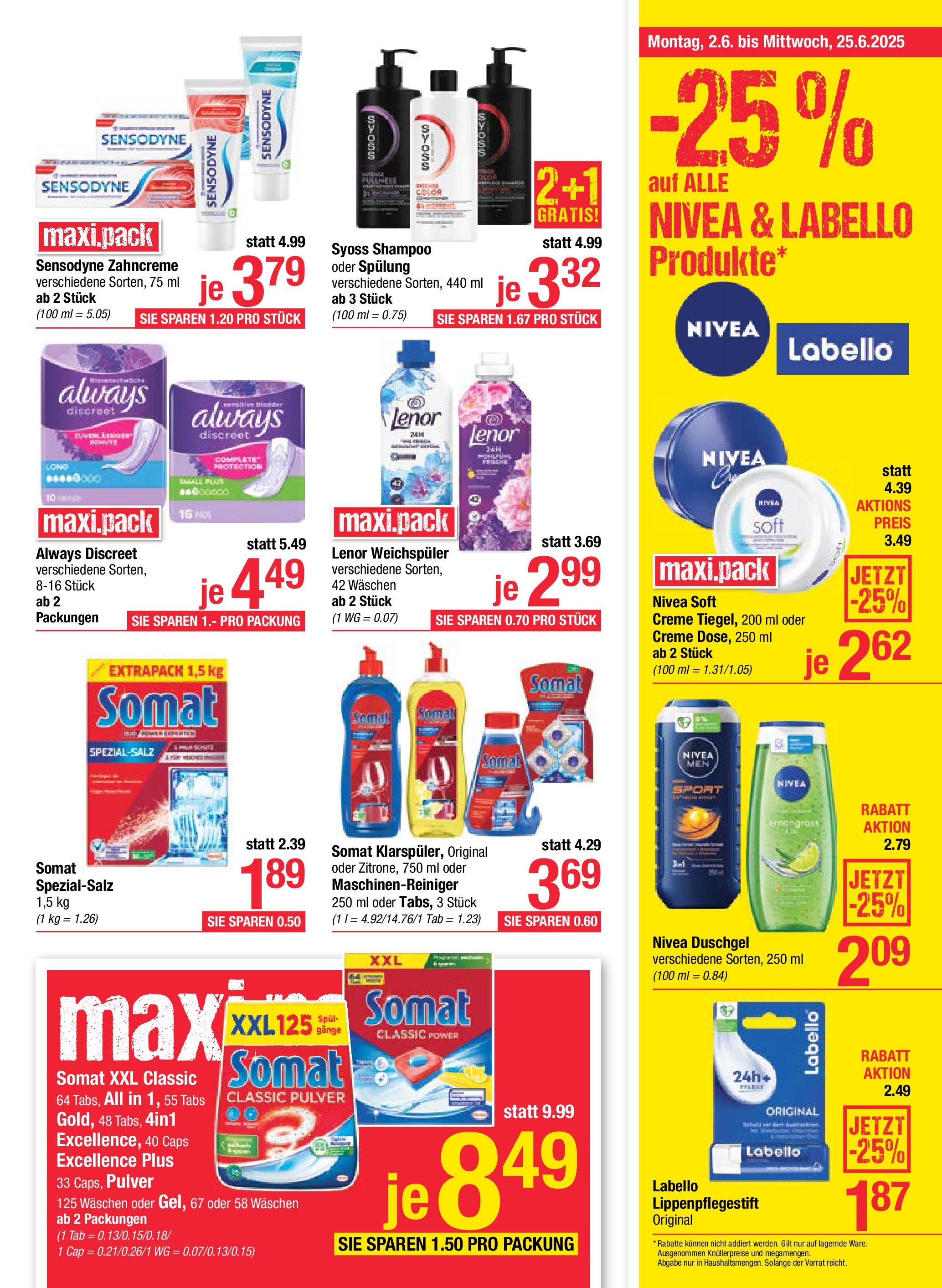 Maximarkt Haid, Linz von 02.06.2025 - Aktuelle Angebote | Seite: 17 | Produkte: Shampoo, Spülung, Duschgel, Weichspüler