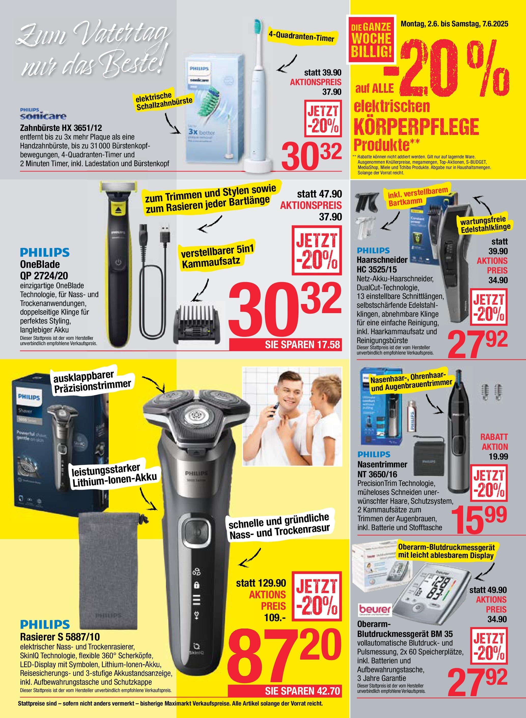 Maximarkt Haid, Linz von 02.06.2025 - Aktuelle Angebote | Seite: 21 | Produkte: Rasierer, Batterie, Zahnbürste